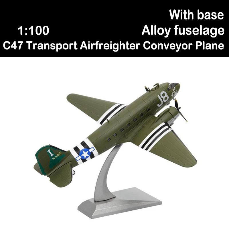 

1/100 Scale C47 Transport Aircraft Airfreighter Conveyor Plane Military Aircraft Airplane Model Toys Collection Aviation Display