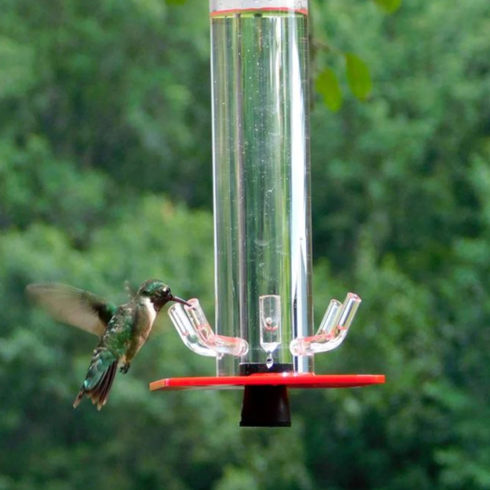 

Hummingbird feeder, bird feeder transparent tube 5 outlets outdoor courtyard terrace garden paddock hummingbird feeder
