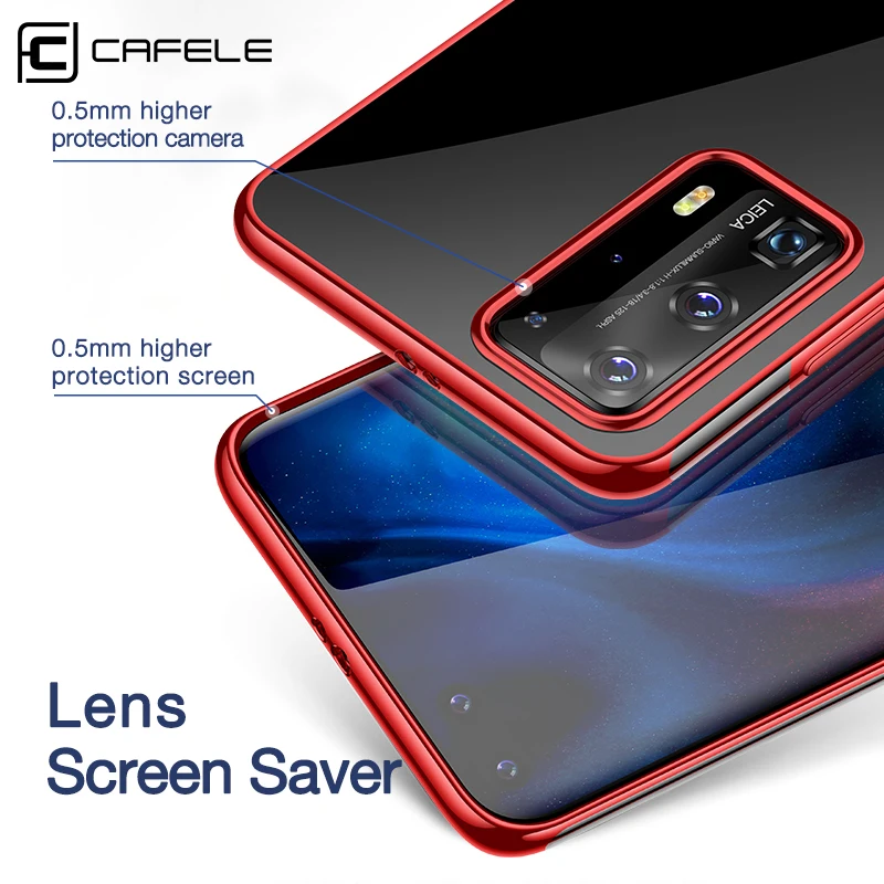 Cafele роскошный силиконовый чехол для телефона Huawei P40 Pro противоударный прозрачный