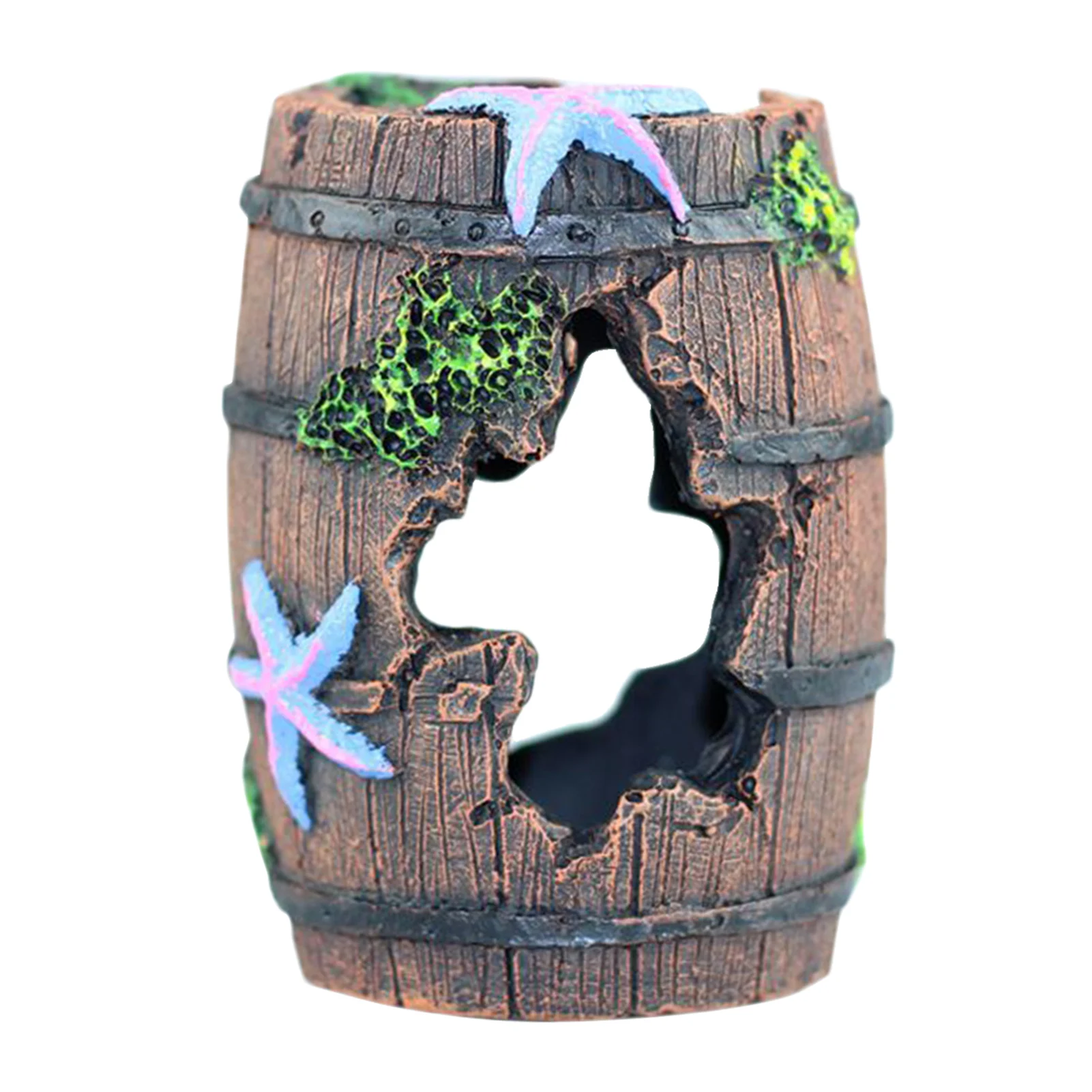 

Aquarium Fish Tank Artificial Barrel Resin Ornament Cave Aquarium Fish Tank Decoration Accessories Pet Accessories 35A