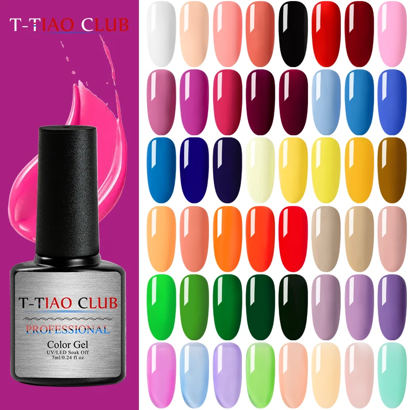 T TIAO CLUB 296 цветов Гель лак для ногтей 7 мл Женский Звездный УФ гель отмачиваемый с