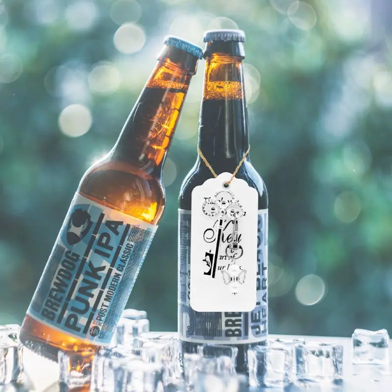 

Q0KF 25pcs/set Key Bottle Opener Angel Keychain with Tags Wedding Party Favor Souvenirs Gifts for Guest