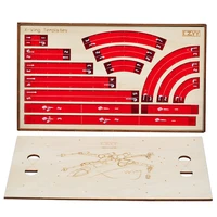 x wing acrylic movement templates with wooden tray maneuver and range rulers set