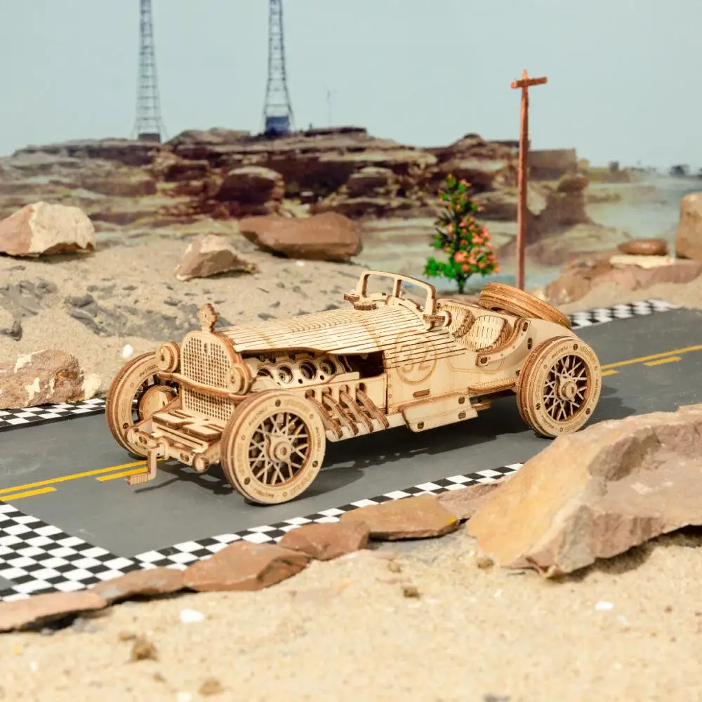 Robotime 1:16 220 шт. Классический DIY подвижный 3D автомобиль Grand Prix деревянная модель
