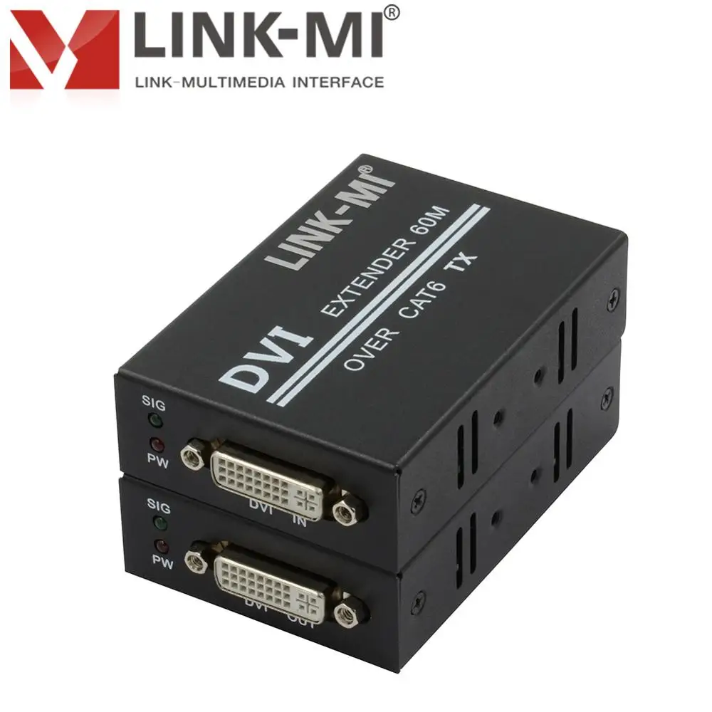 Фото LINK-MI DVI на глубину до 60 м удлинитель передатчик и приемник over single UTP LAN CAT6 хомут для кабеля HDMI сигнал 1080P DVI-CAT №4