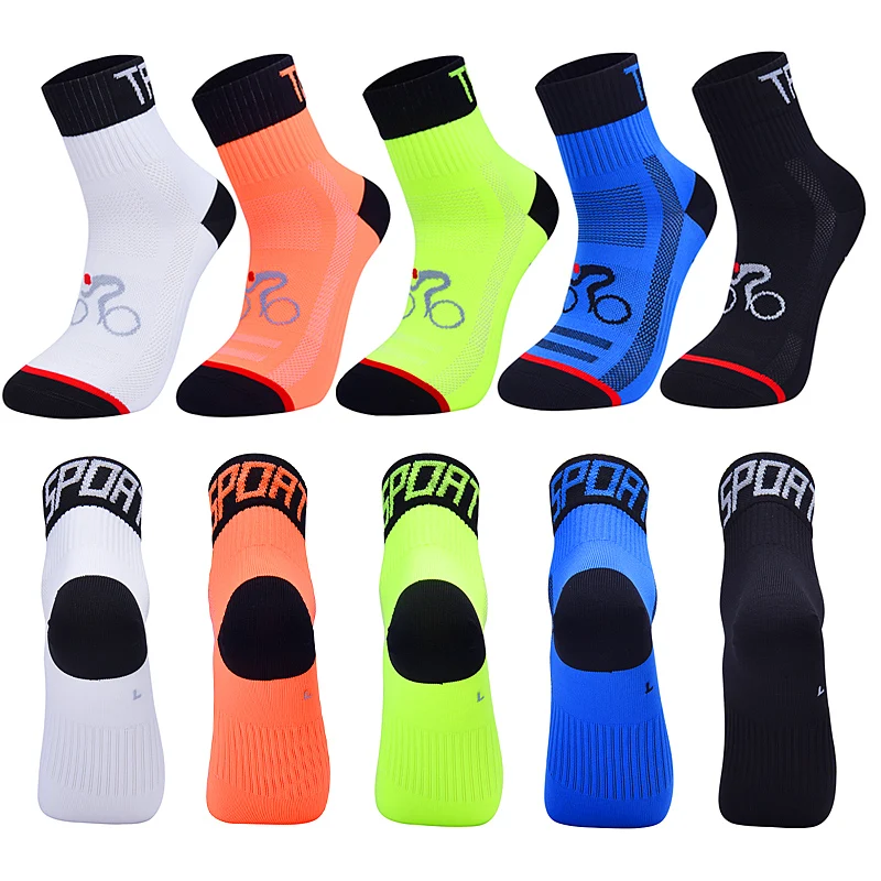 

2021 New Men Women Cycling Sock Breathable Outdoor Basketball Socks Protect Feet Wicking Bike Running Football Sport Socks