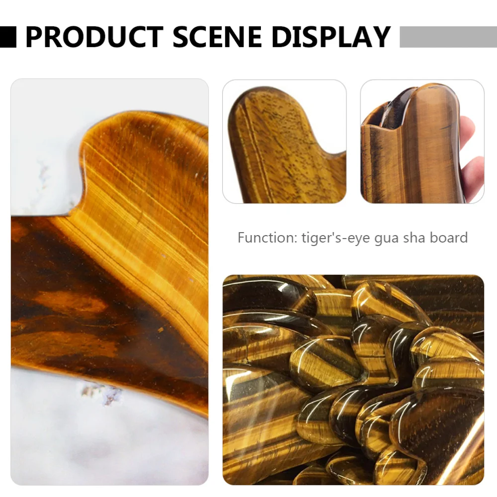

1Pc Tiger's Eye Scraping Plate Practical Scraping Board (Light Brown)