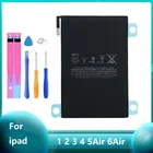 Оригинальный аккумулятор для планшета Apple iPad 1 ipad 2 ipad 3 4 5 Air 1, сменный аккумулятор с инструментом