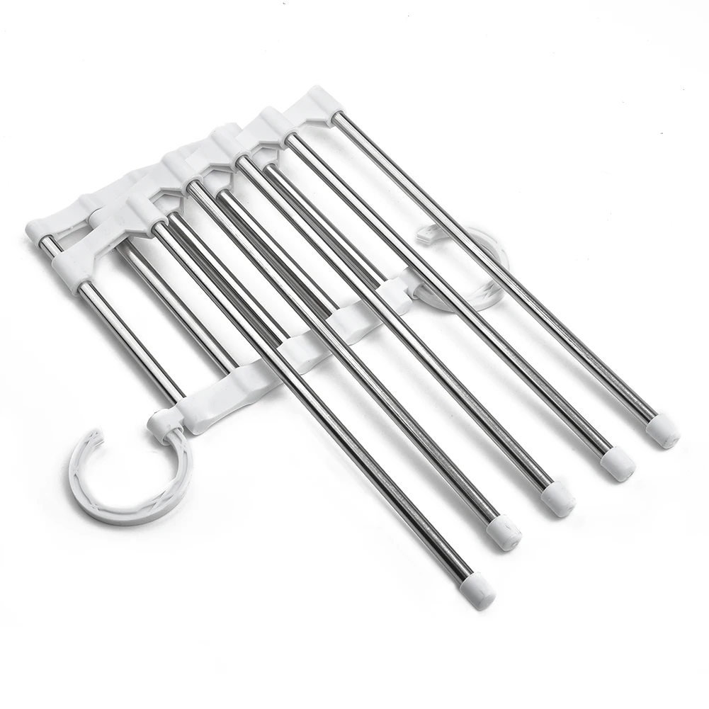 

Многофункциональный шарф 5 в 1 из нержавеющей стали, шарф-полка для дома, спальни, гардероба, кронштейн для хранения брюк