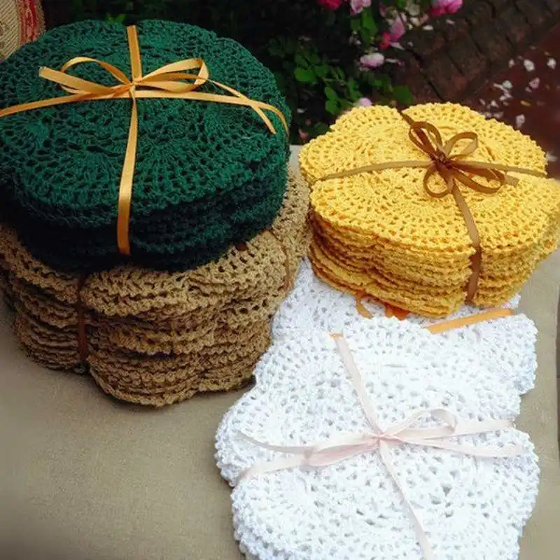 

Handmade crocheted Placemat Classic Round Clothes Round Placemat Colorful Placemat Vintage crocheted Clothes 20Cm (8 Inch)