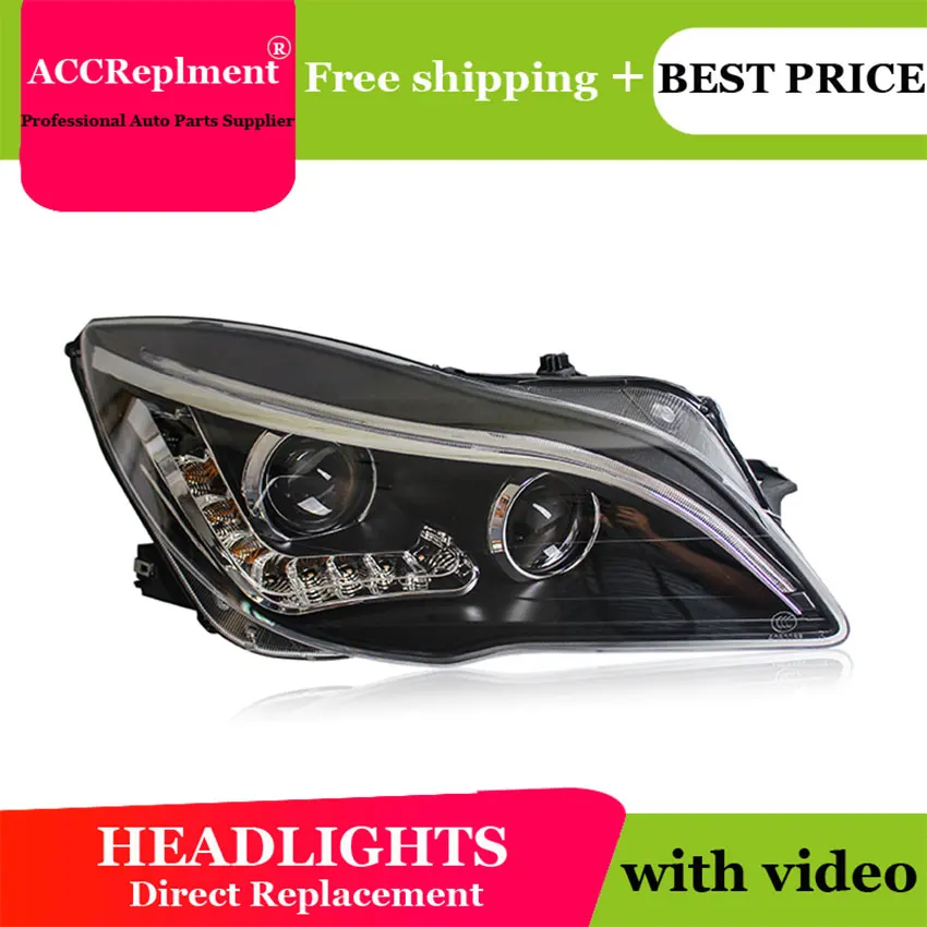 

Car Styling For Buick Regal Headlights 2014-2016 Regal LED Headlight led drl H7 hid Bi-Xenon Double Lens low beam