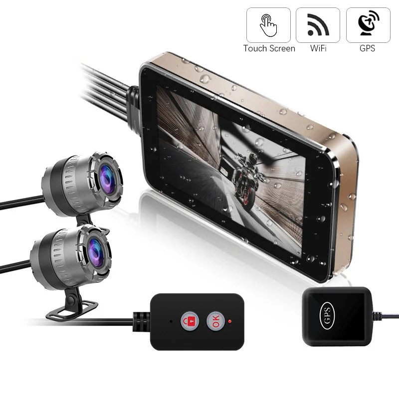 Видеорегистратор Dashcam 1080P с двойной камерой видеорегистратор для мотоцикла
