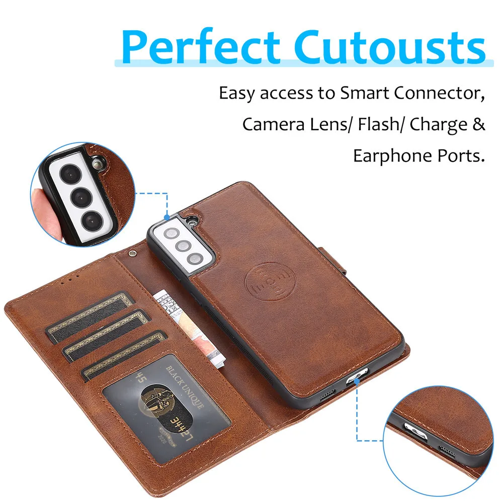 Flip Card Slot Case For Samsung Galaxy S23 S22 S21 S20 FE S10 E S9 S8 Note 20 10 9 Ultra Plus Leather Magnetic Phone Bags Cover