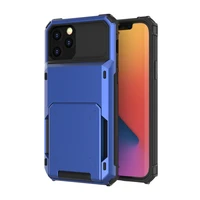 dual layer flip card slot holder heavy duty armor case for iphone 12 11 13 pro se 2020 x xs max xr 7 8 plus shockproof cover