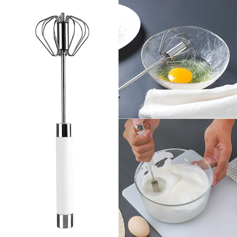 

Stainless Steel Semi-Automatic Whisk Stirrer Mixing Mixer Egg Milk Beater Kitchen Baking Tool Egg Cream Blending Stirring Mixer