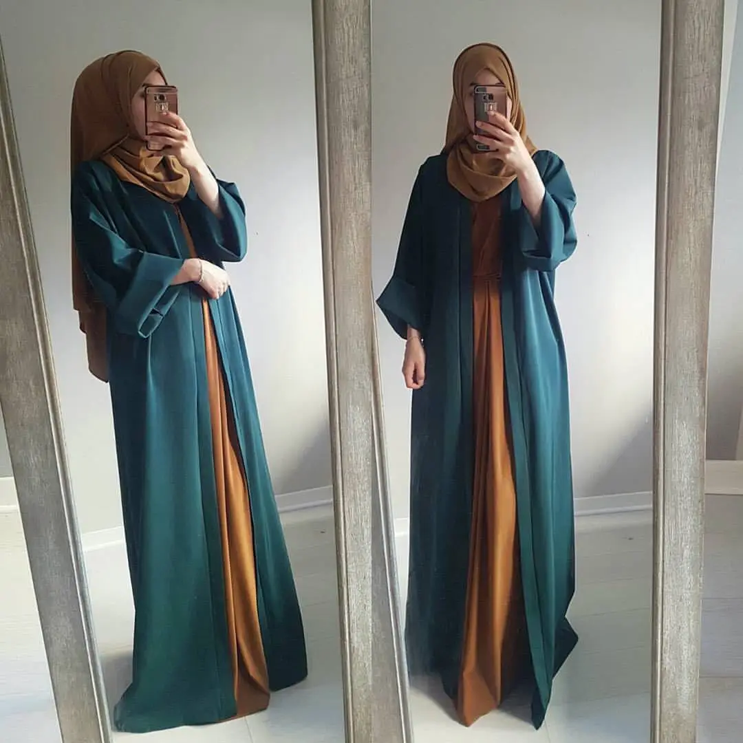 Абайи из дубай, Турция мусульманское Абая для женщин хиджаб или вечернее платье Кафтан Исламская одежда Vestido арабское MujeF8167