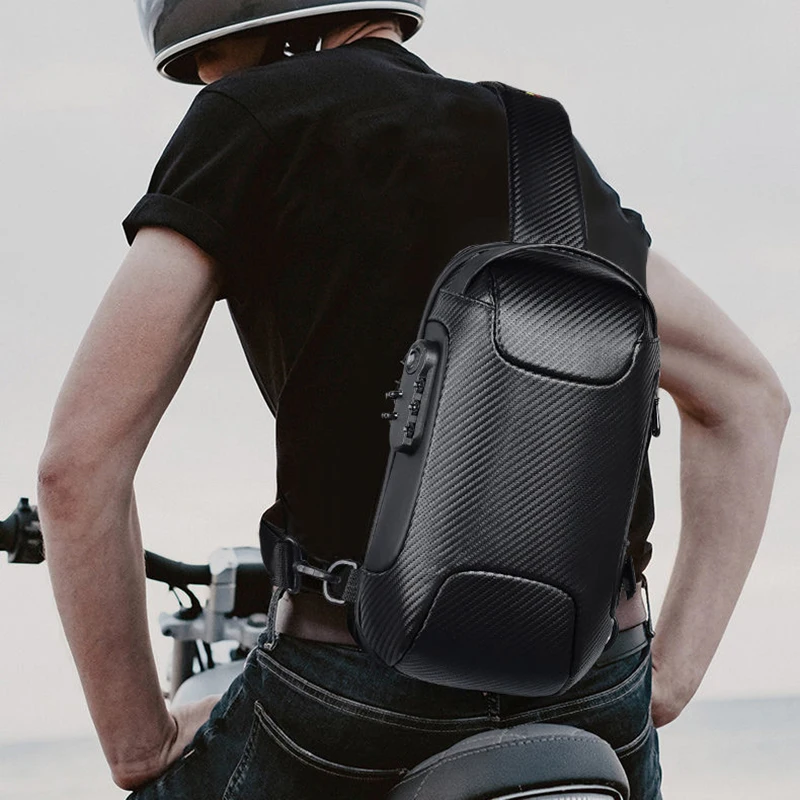 

Outdoor Sports, Fitness, Cycling, Water-proof, Durable Chest Charter Bag, Male Cross-body Large Capacity Carbon Fiber Bag