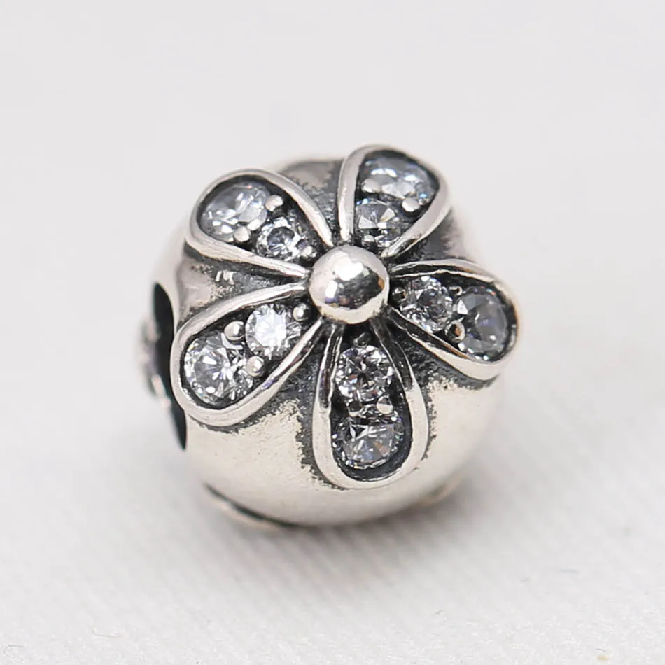 Аутентичные S925 сделай сам ювелирное изделие Dazzling Daisies Подвески fit Pandora браслет |