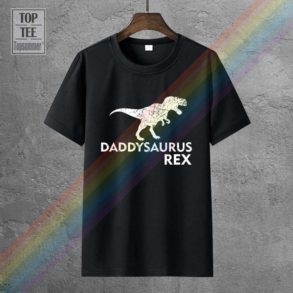 

Mens Daddysaurus Rex Shirt Black T Shirt Dinosaur Graphic Clothing O Neck Cotton Tops Tees Men Hip Hop Tshirt Fitness