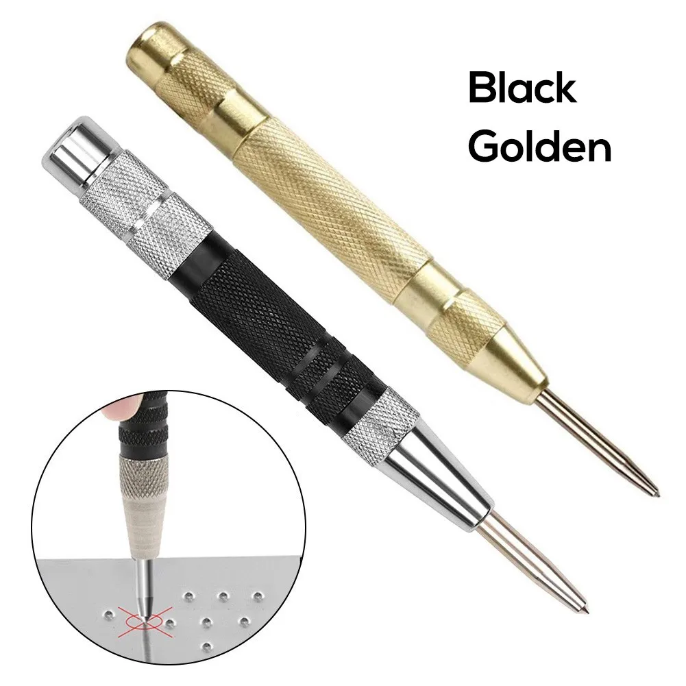 

2Pcs Super Strong Automatic Centre Punch And General Automatic Center Punch Adjustable Spring Loaded Metal Drill Tool