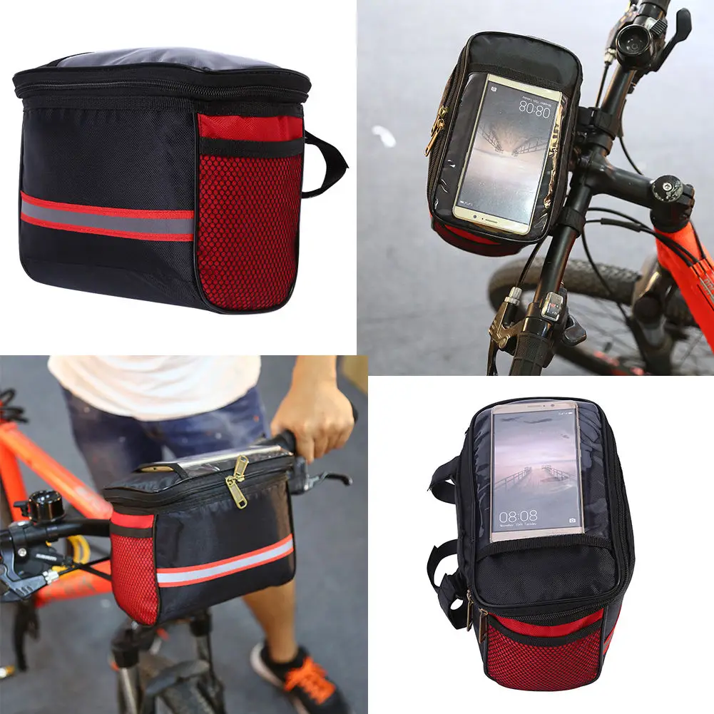 1PC 600D Oxford Cloth Waterproof Riding Cycling Bike Handlebar Bag Bicycle Front Tube Pocket Pack Wear-resisting Convenient