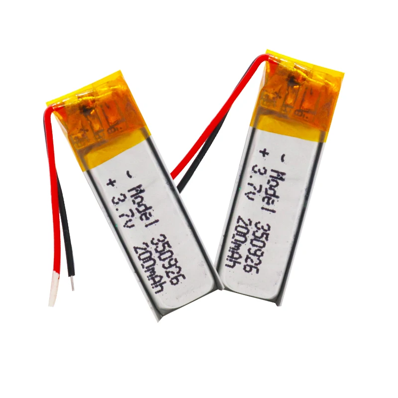 2PCS RECHARGEABLE 3.7V 200MAH LI-ION BATTERY 350926 Li-polymer Batteries FOR MP3 MP4 MP5 BLUETOOTH HEADSET GPS | Электроника
