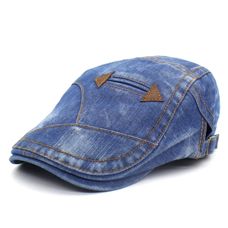

2022 winter Denim Beret Hat for Men lady Casual Unisex Newsboy Cap Fitted Sun Cabbie Flat Cap Gorras