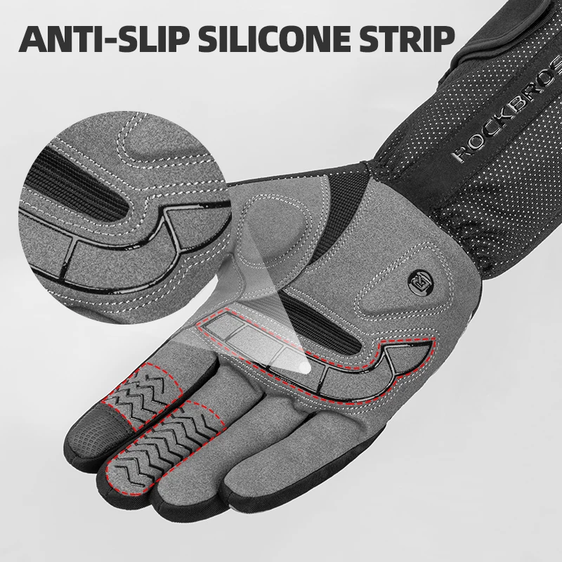 Перчатки с подогревом ROCKBROS зимние термоперчатки питанием от батарейки для