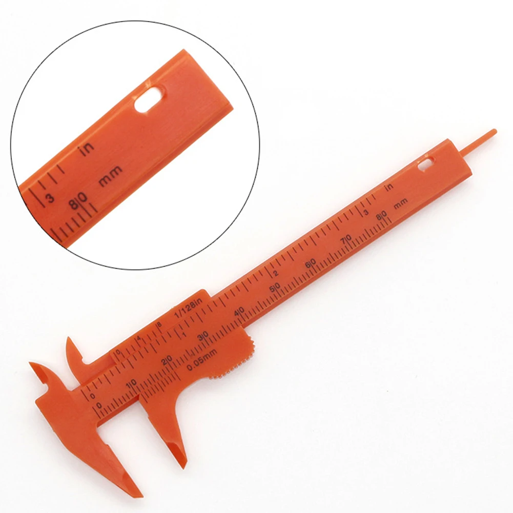 

Orange Vernier caliper Woodworking 5Pcs Mini Sliding 80mm Vernier Caliper