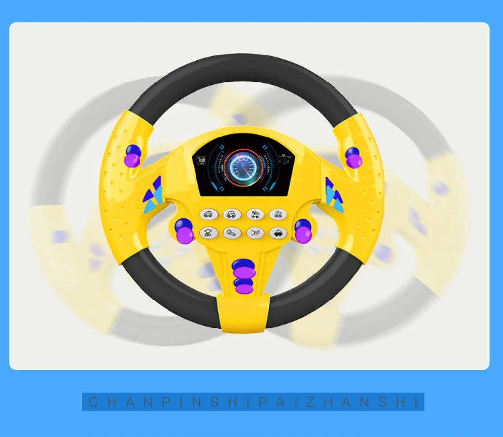 

Children's Simulation Small Steering Wheel Copilots Simulated Steering Toy Wheel Early Education Puzzle Sound Toy Kids Gift Best