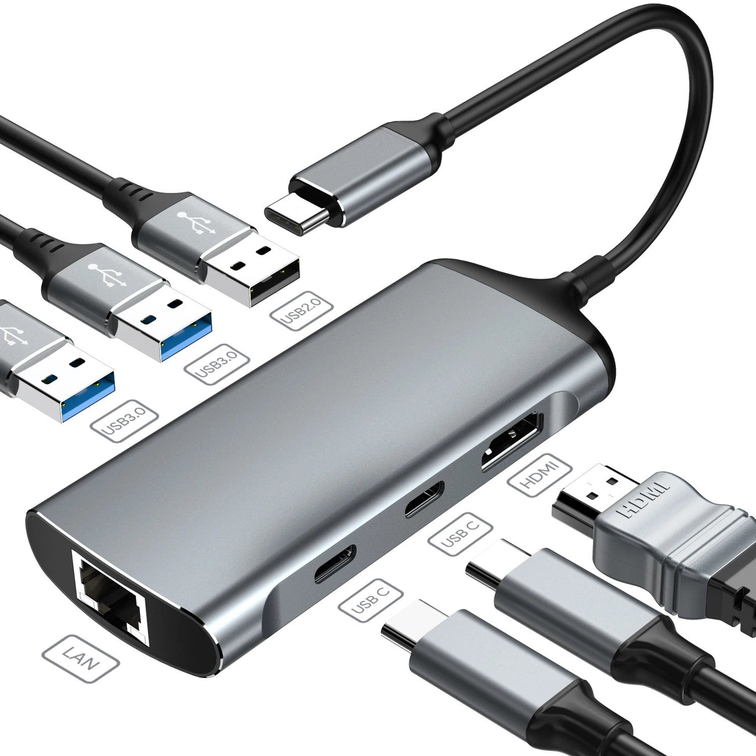 

Док-станция USB Type-C для ноутбука, 100 Вт, RJ45