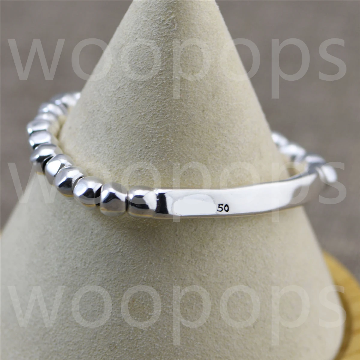 

925 Sterling Silver Smooth Beads 19cm Bracelet For Women Fashion Wedding Engagement Party Charm Jewelry