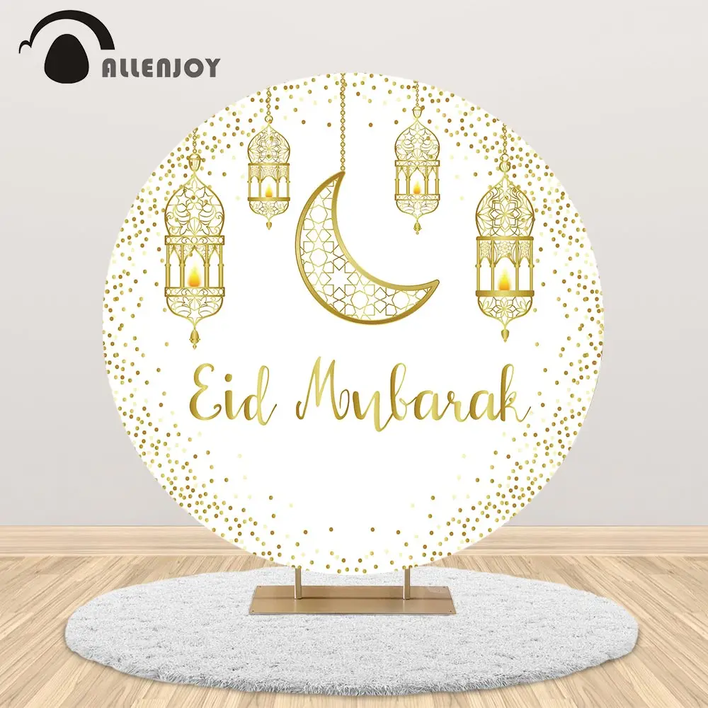 

Фон для фотосъемки с изображением мечети Allenjoy, ИД Мубарак, круглые золотые точки, луна, исламские лампы, Рамадан, Карим, дом Декоративная ска...