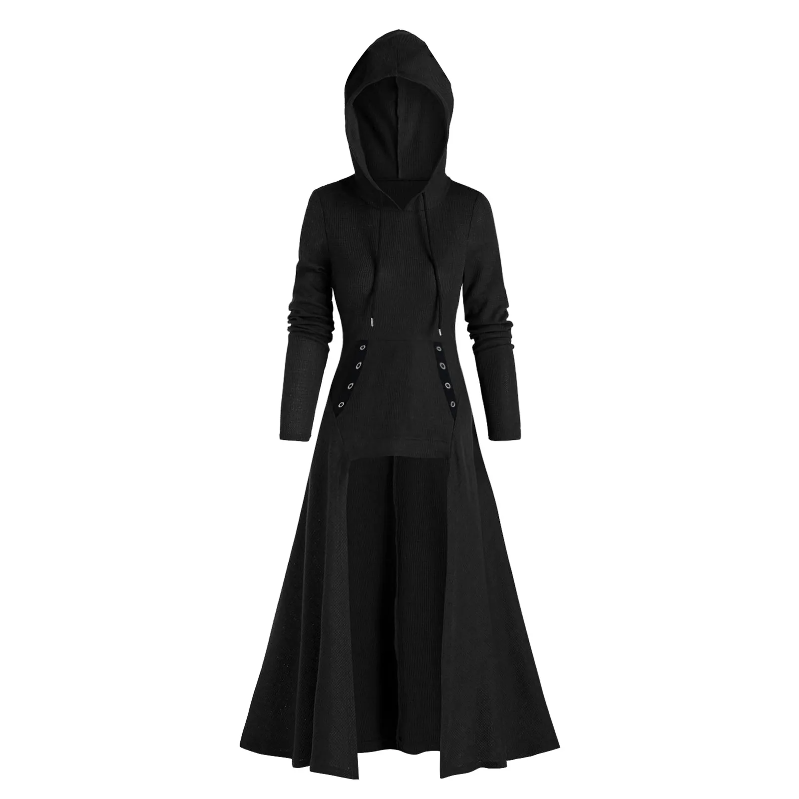 Женская Длинная толстовка однотонный пуловер с длинным рукавом асимметричная