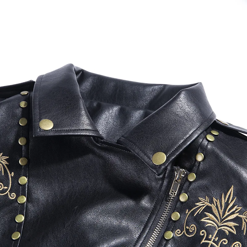 Куртки из искусственной кожи готическое пальто женские ковбойские