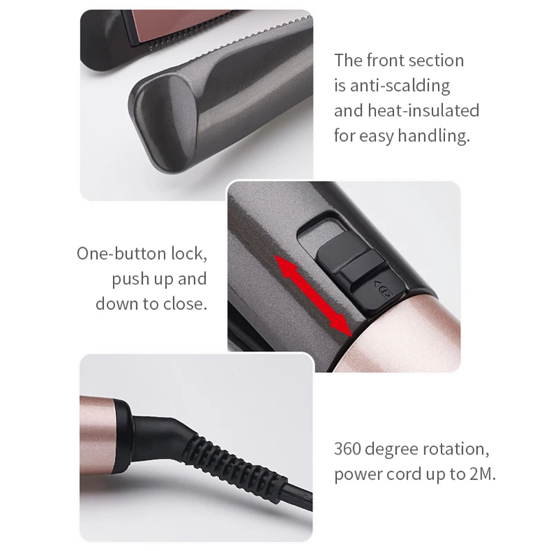 Спиральная панель 2 в 1 щипцы для завивки и выпрямления волос Портативные