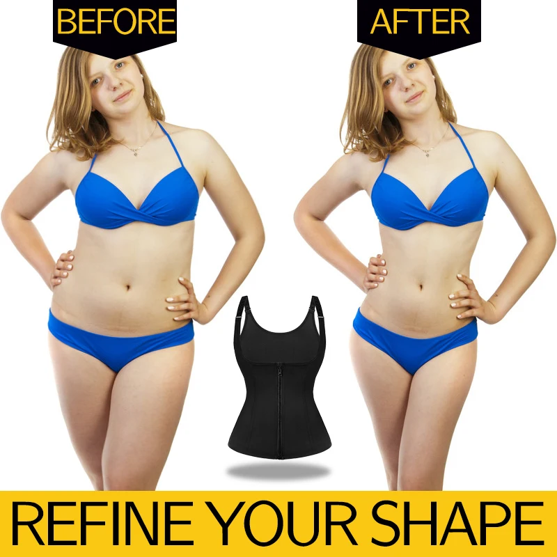 

Women Waist Trainer Slimming Vest Compression Shirt with Steel Bones Body Shaper Workout Tank Tops Tummy Control Sauna Suits