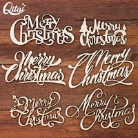 merry christmas wooden letter qitai 12pcslot 6styles diy scrapbooking wood paper card craft household decorative handmade wf323