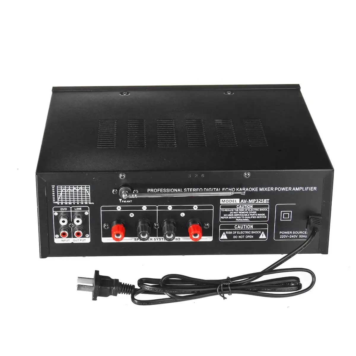 sunbuck bluetooth Amplifier 2000W Audio Power HiFi Amplifier for Car Home 2 Channel 12V/220V AV Amp Speaker FM Radio SD MP3
