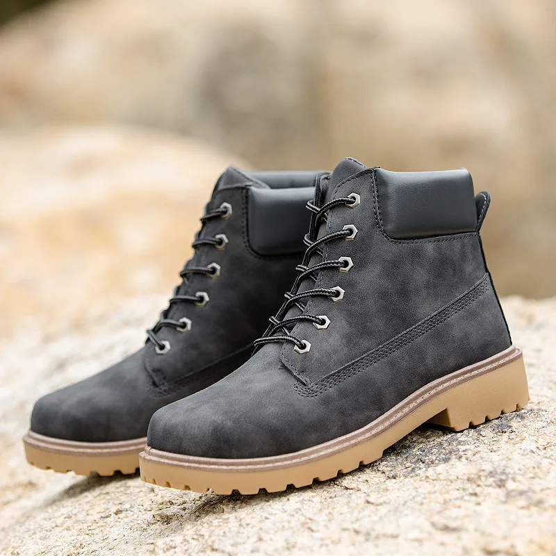 Мужские ботинки зимняя плюшевая теплая обувь унисекс ботильоны женские высокие