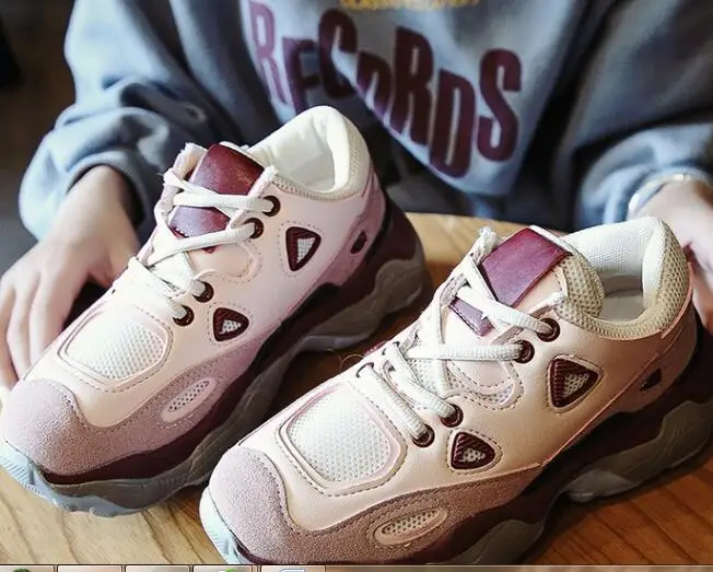 Женская обувь Старый дышащая сетчатая красного цвета с открытым носком