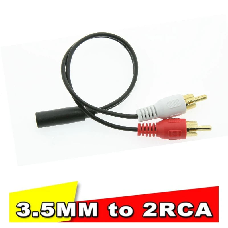 2 штекерный разъем RCA Y адаптер Аудиокабели 3 5 мм мини штекер со стереозвуком на