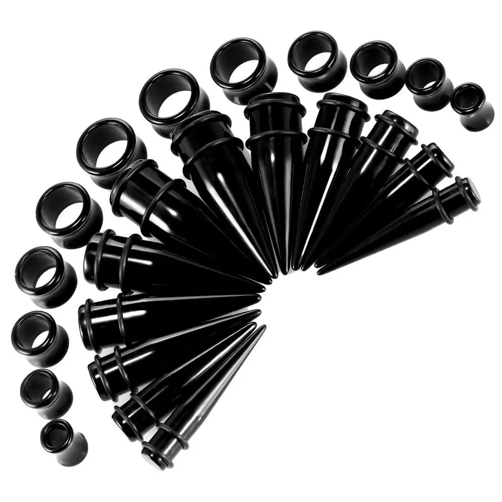 

24Pcs 10-20mm Acrylic Ear Streching Kit Stainless Steel Ear Gauge Kit Sprial Taper Set Plugs And Tunnels Expansiones De Oreja