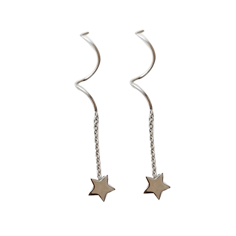 Mihan Women Jewelry Simply Star Earrings 2021 New Design Silvery Plating Twist Stick Drop For Girl Fine Accessories | Украшения и
