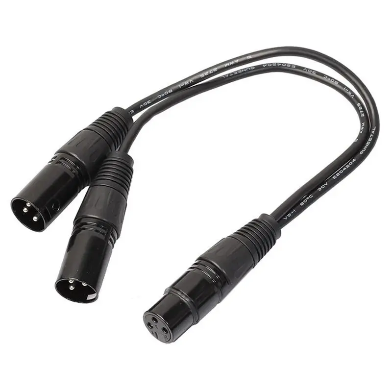 3 контактный гнездовой разъем XLR на двойной 2 Штекерный Y образный разветвитель