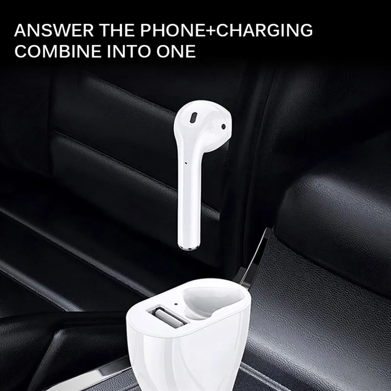 Новинка, портативное автомобильное зарядное устройство, одна гарнитура, USB, Беспроводная зарядка, автоматическое подключение, Bluetooth 5,0, гарнитура, прикуриватель