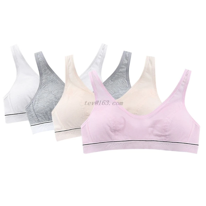 Женский подростковый хлопковый спортивный бюстгальтер пуш ап без косточек