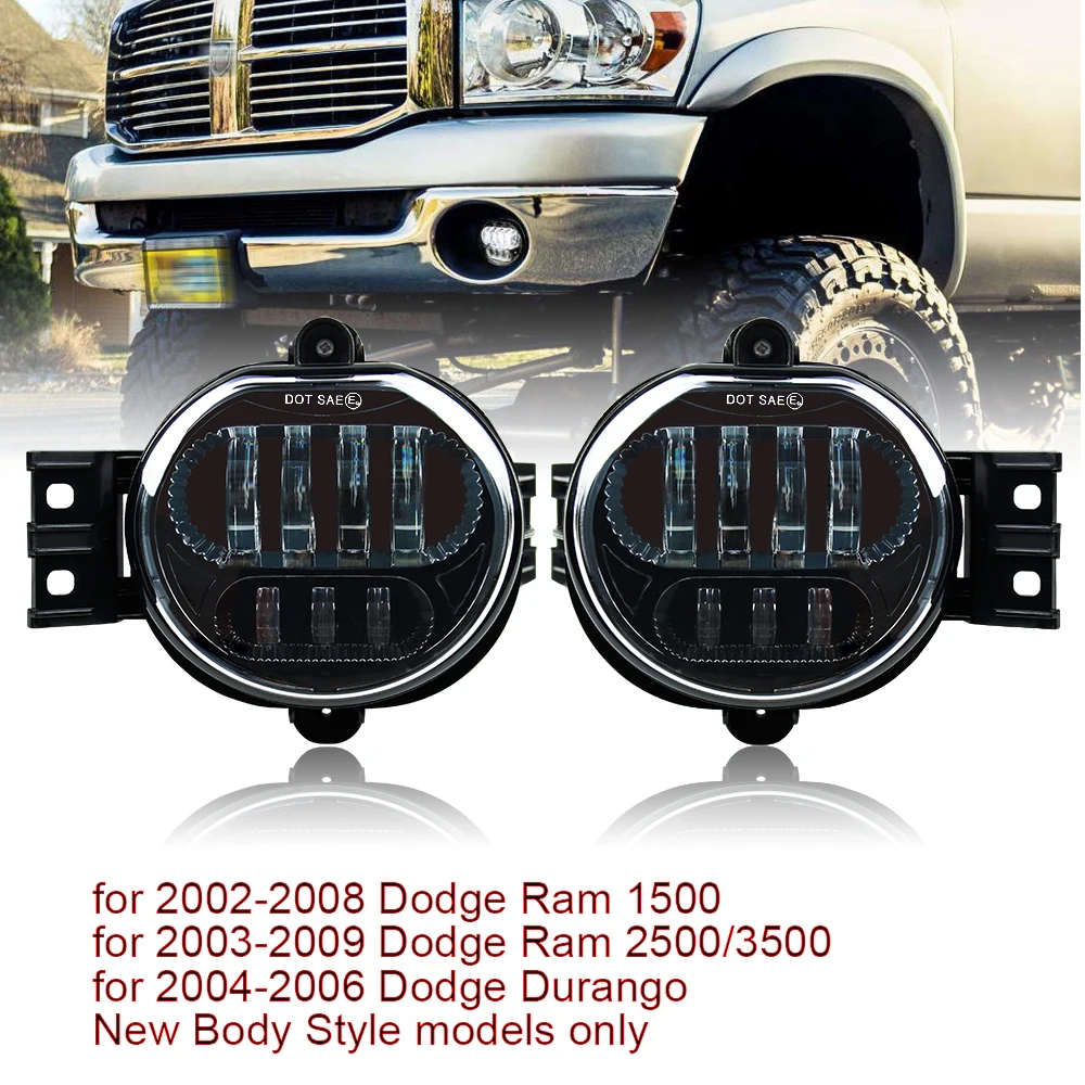 Conjunto de luces Led antiniebla para coche, lámpara de parachoques delantero para Dodge Ram 1500, 2002, 2008, 2500, 3500, 2003-2009, Durango 2004-2006, 1 par