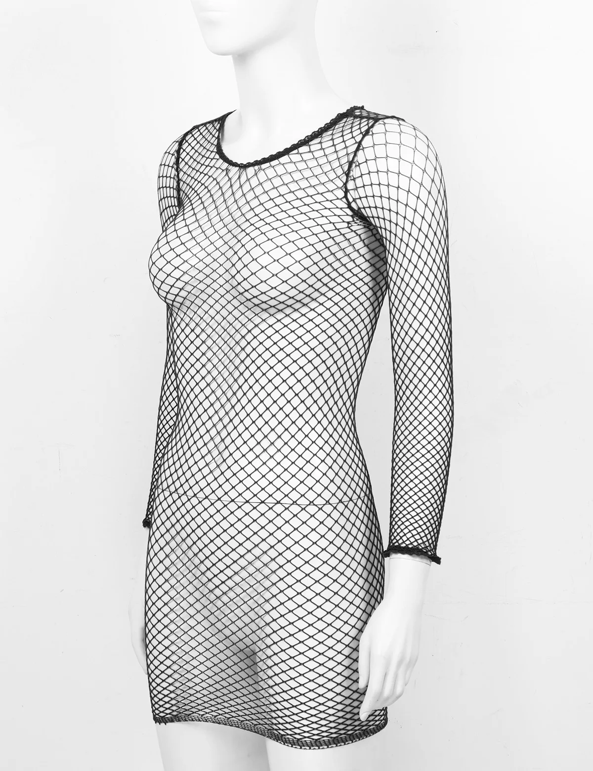 Эротическое белье в сетку платье нижнее нейлон прозрачное горячее сексуальное