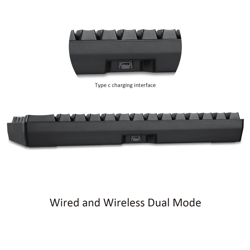 

2021 Russian English Mechanical Keyboard 61 Keys USB 2.4G Wireless Dual Mode Gaming Keyboards Backlight for Desktop PC Laptop